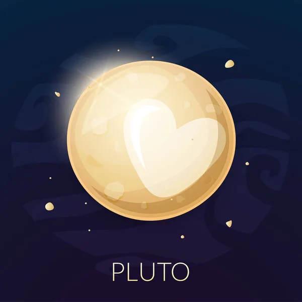 Planeta Pluto, ilustrație vectorială — Vector de stoc