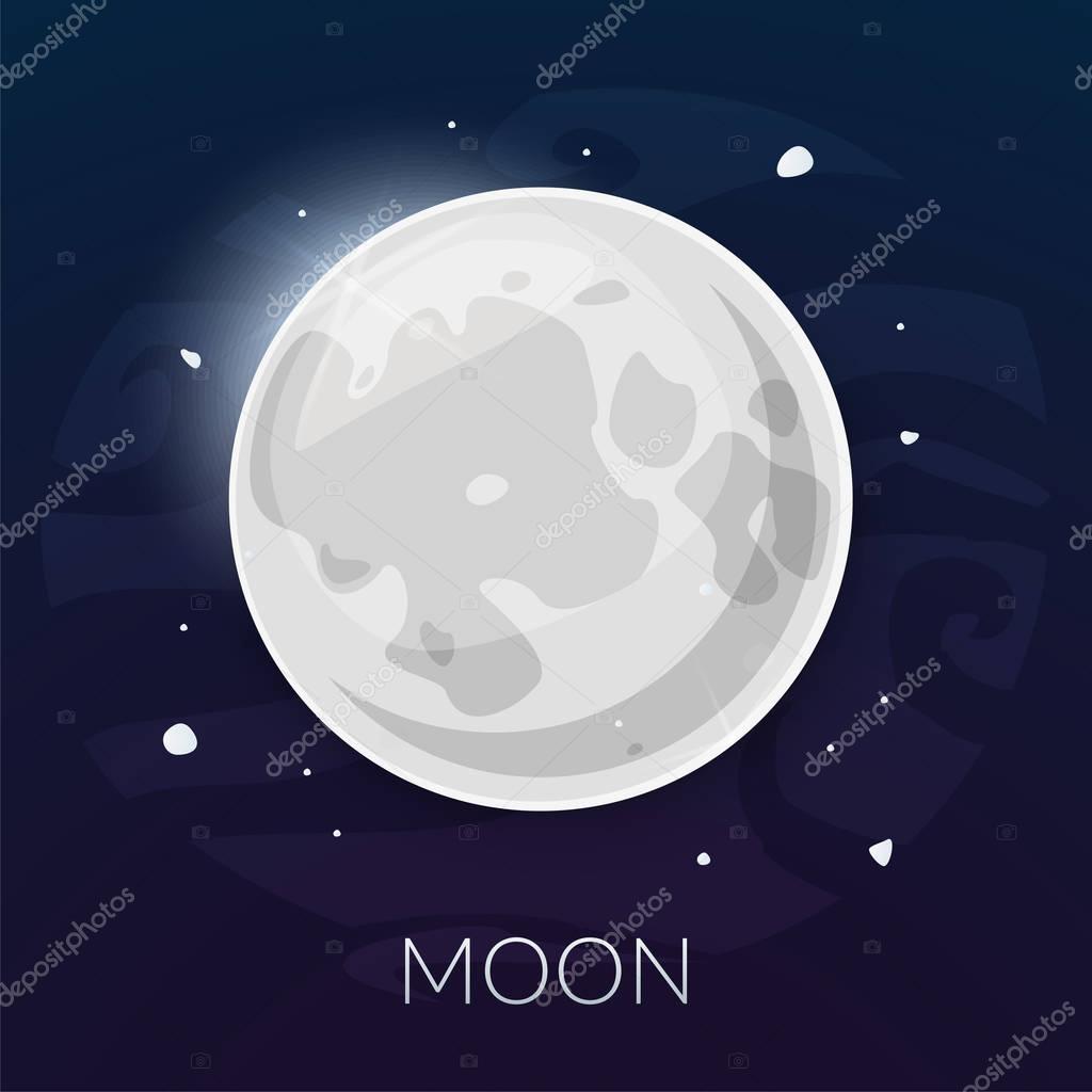 Moon satellite icon vector illustration isolated on background