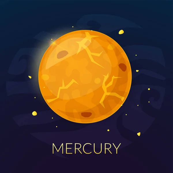 Planeta Mercúrio no espaço —  Vetores de Stock