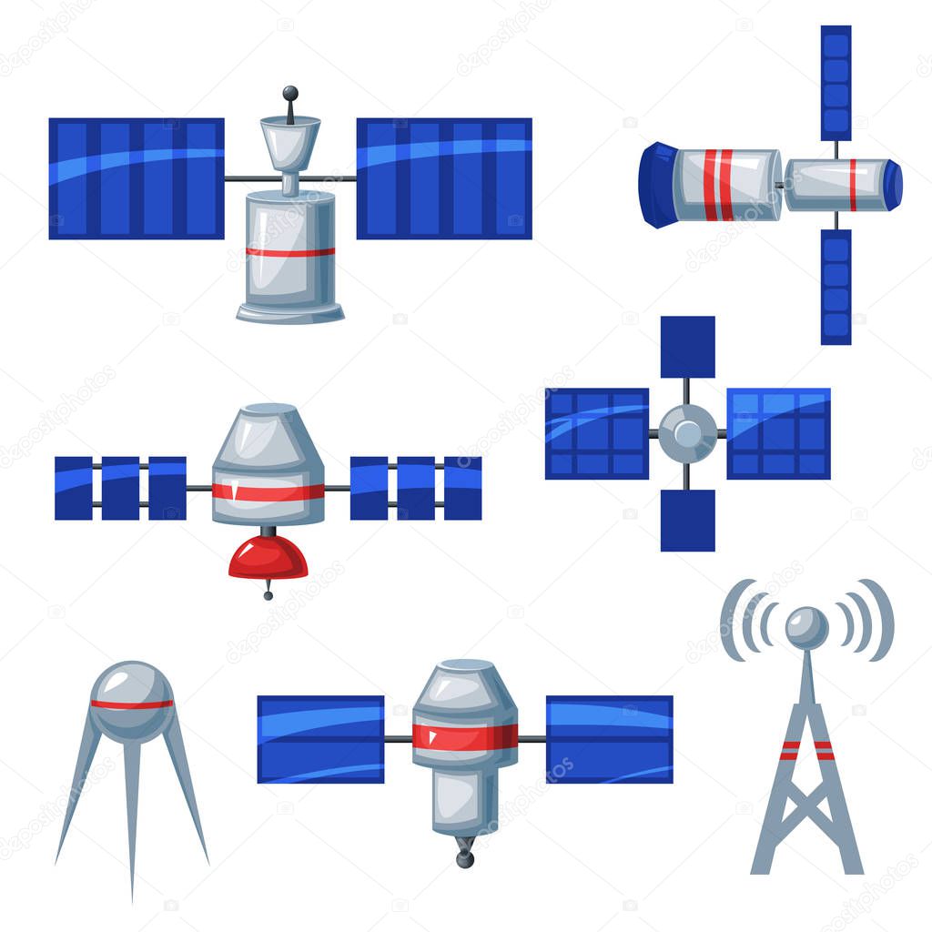 Satellite icons, technology concept