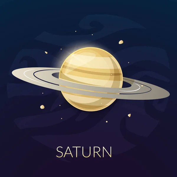 Saturno planeta bandera — Vector de stock