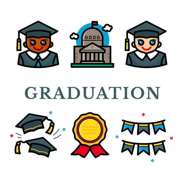 Set of graduation symbols — Stock Vector