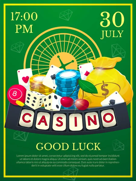 Casino Poster Vektor Illustration — Stockvektor