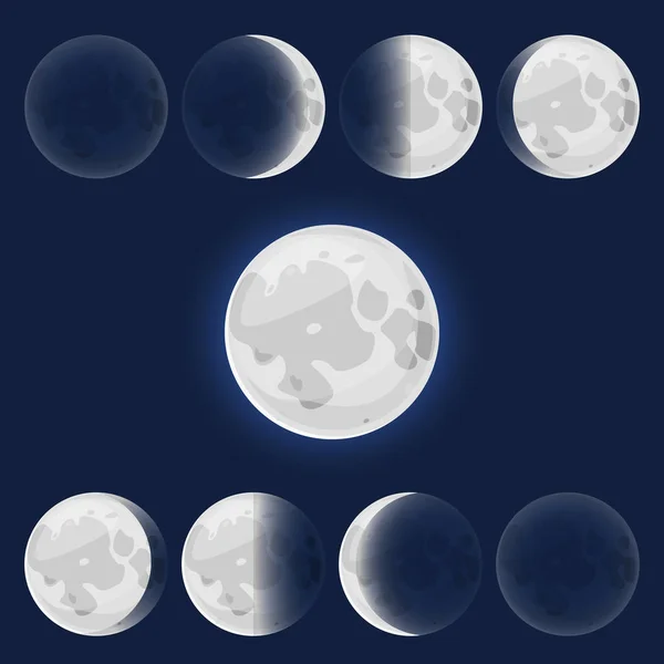 Moon phases illustration — Stock Vector