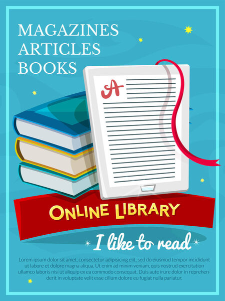 Яркий плакат электронной книги
