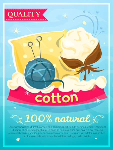 Affiche de l'industrie du design coton — Image vectorielle
