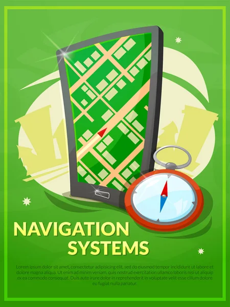 Navigation system concept poster — Stock Vector