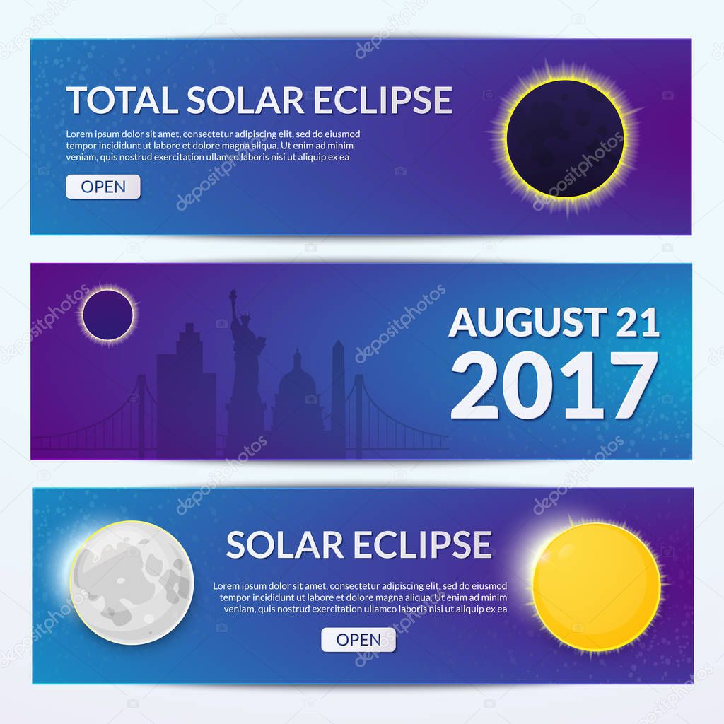 Total solar eclipse in USA banners