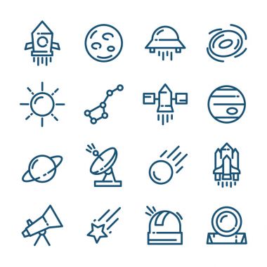 İnce çizgi boşluk Icons set