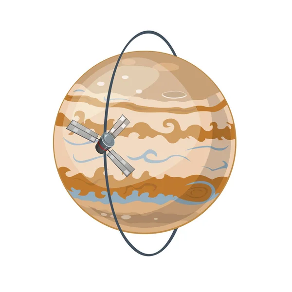 Jupiter and spacecraft art — Stock Vector