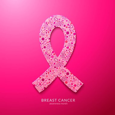 pembe kurdele illüstrasyon