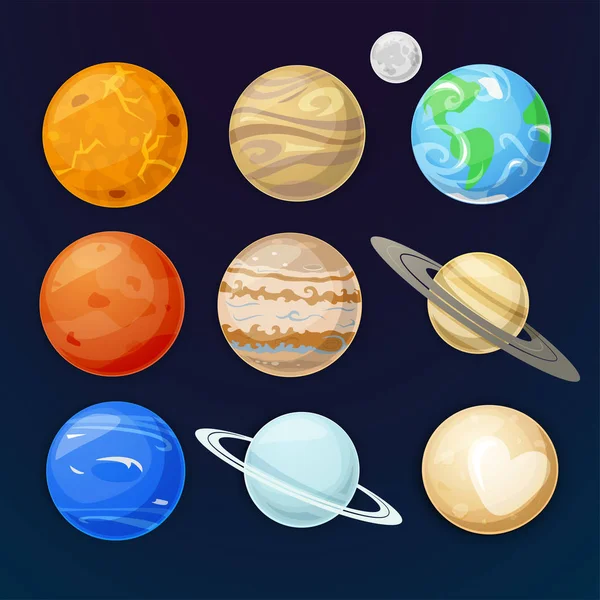 Planetas del Sistema Solar — Archivo Imágenes Vectoriales
