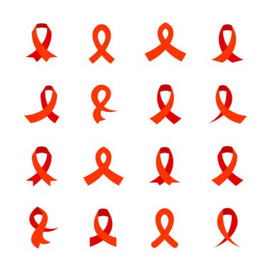 kırmızı kurdele Icons set
