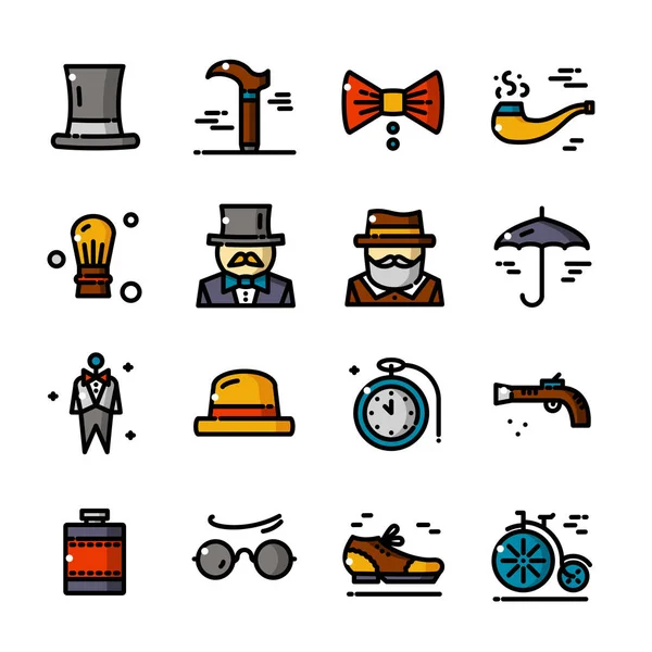 Thin line Gentleman icons — Stock Vector