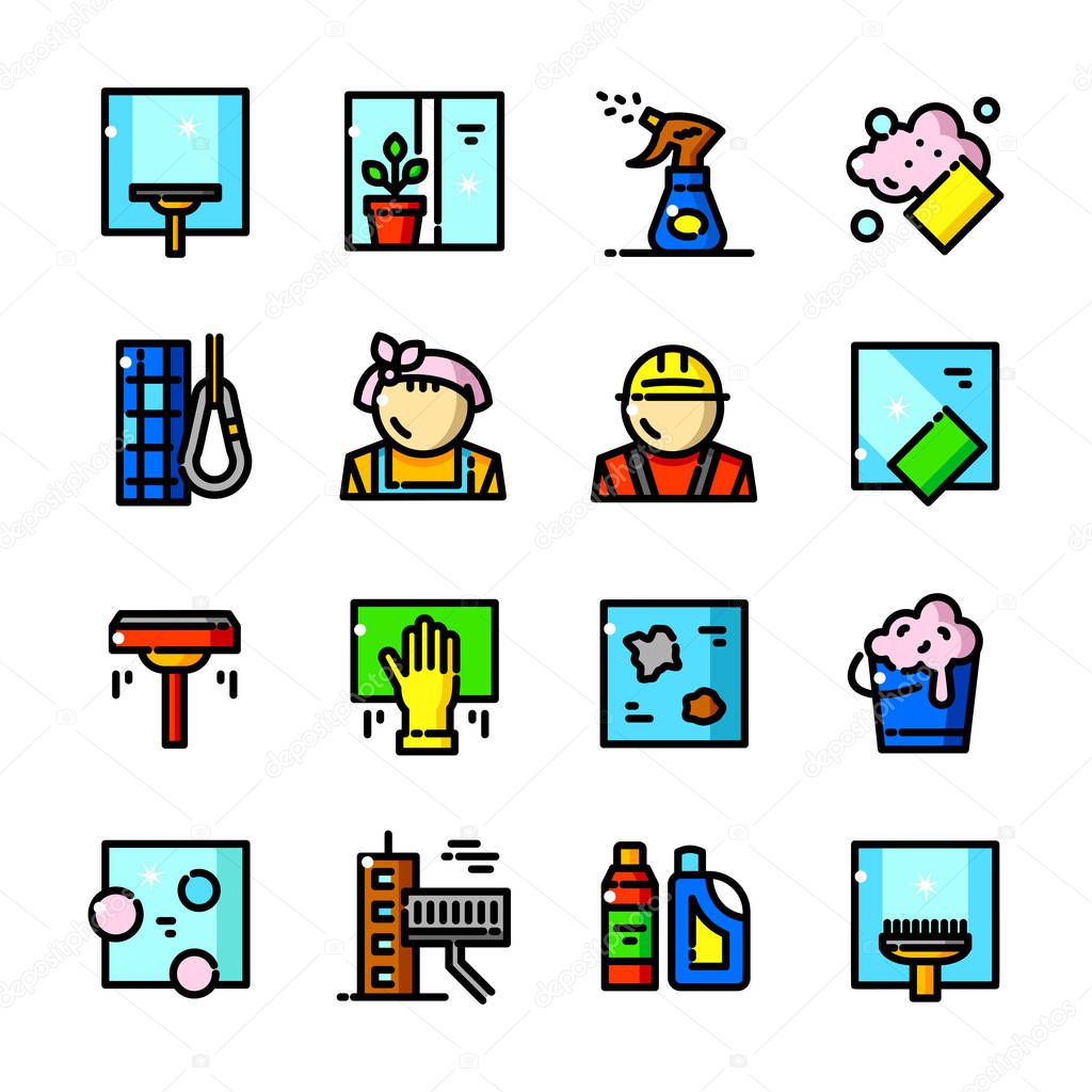 Window Cleaning Services vector icons