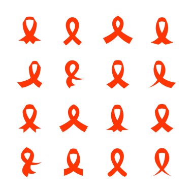 kırmızı kurdele Icons set