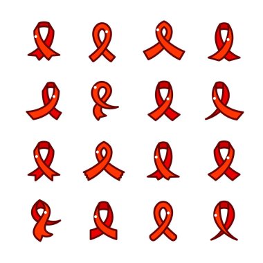 kırmızı kurdele Icons set