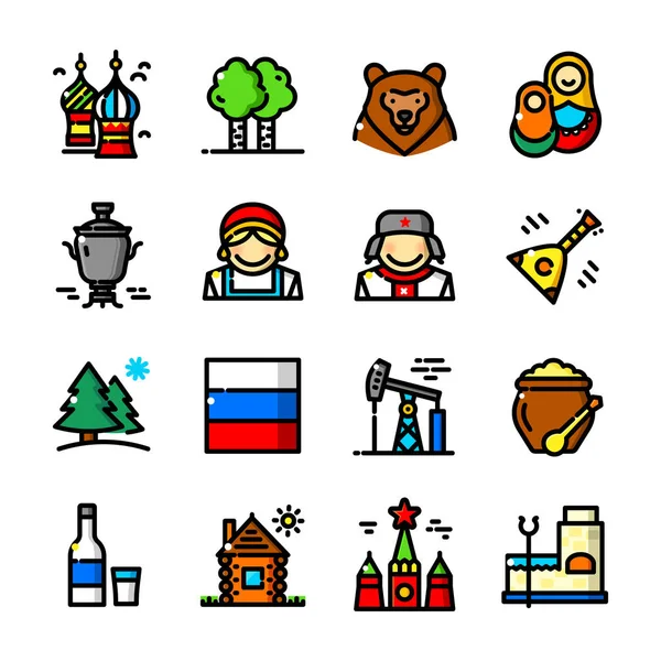 Thin line Russia icons set — Stock Vector