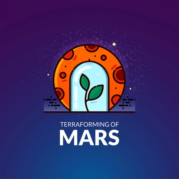 Terraformación de Marte ilustración — Vector de stock