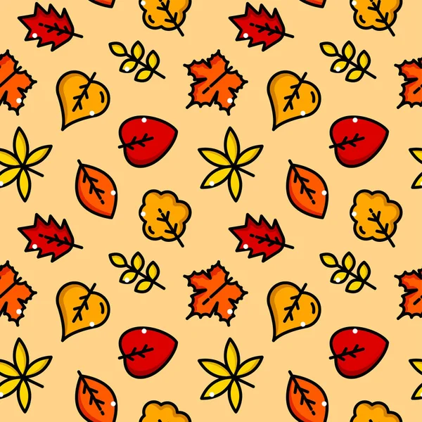 Herbst Blätter nahtlose Muster Vektor Illustration — Stockvektor