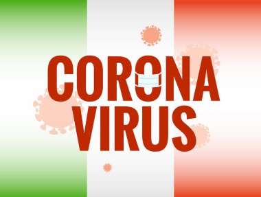 İtalya 'da Coronavirus karantinası konsept tasarımı, yatay web pankartı. Vektör arkaplanı