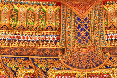 Temple Bangkok Geleneksel Tay tarzı sanat altın boyama deseni, Tayland