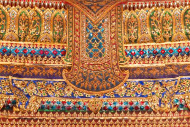 Temple Bangkok Geleneksel Tay tarzı sanat altın boyama deseni, Tayland