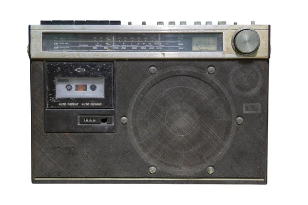 Radio Cassette Rétro Sur Fond Blanc — Photo