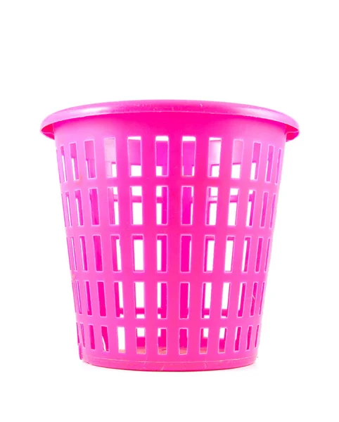 Cesta Plástico Vazio Cor Rosa Para Armazenamento Algo — Fotografia de Stock