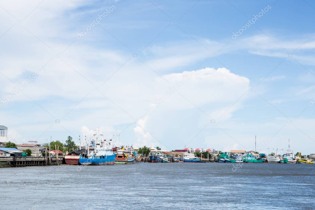Fishing ship port, Thailand.