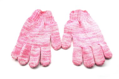 Beyaz arka plan üzerinde izole kumaş eldiven.