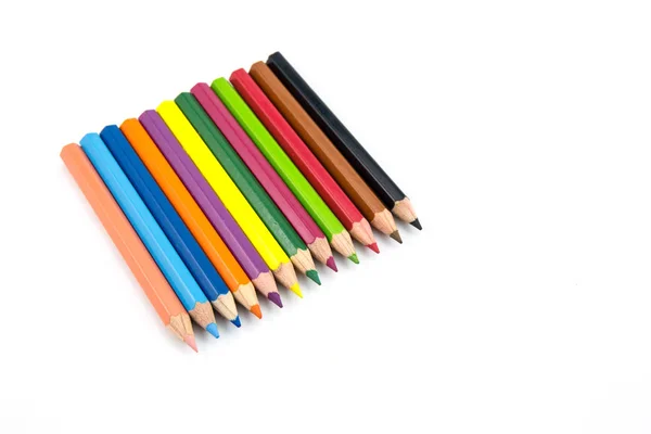 Colorful Pencils White Background — Stock Photo, Image