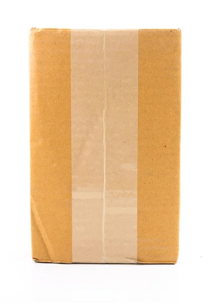 Картонная Коробка Изолированном Фоне — стоковое фото
