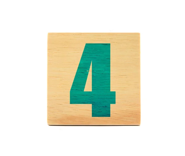 Wooden Educational Blocs Numbers White — Stock Photo, Image