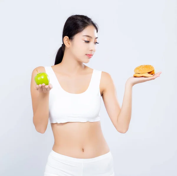 Bela jovem ásia mulher magro forma com dieta escolher fresco — Fotografia de Stock