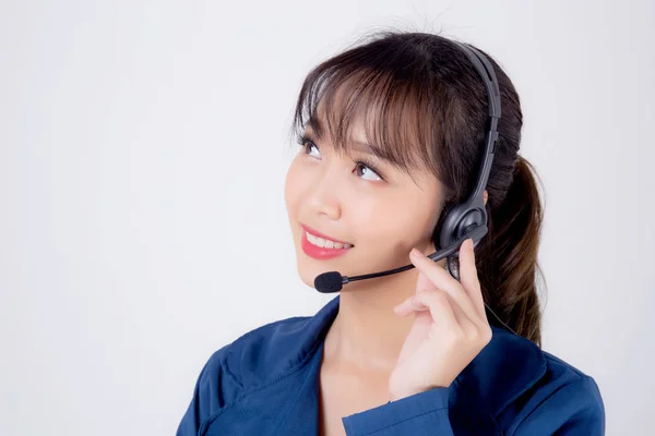 Retrato bonito jovem asiático mulher de negócios serviço ao cliente j — Fotografia de Stock