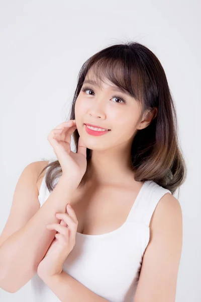 Belle femme asiatique maquillage de cosmétique, beauté asiatique fille main — Photo