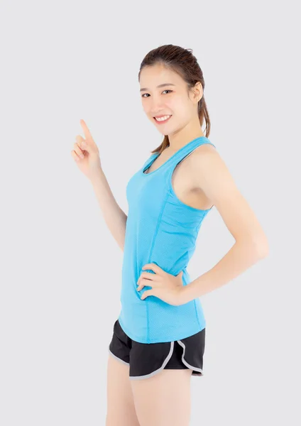 Hermoso retrato joven asiática mujer en deporte entrenamiento confidente —  Fotos de Stock