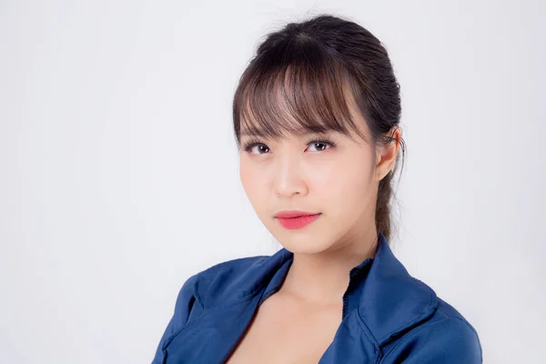 Hermosa retrato joven negocio asiático mujer de pie con conf —  Fotos de Stock