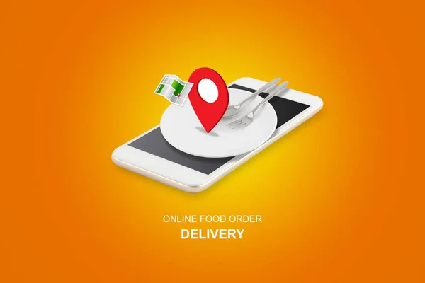 Delivery Food Order Concept App Service Online Internet Phone New — Stock Photo, Image
