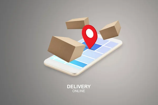 Fast Express Delivery Package Shopping Online Phone App Service Online — Stock Photo, Image