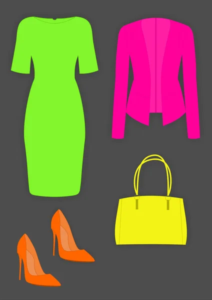 Neon Kleding Accessoires — Stockvector