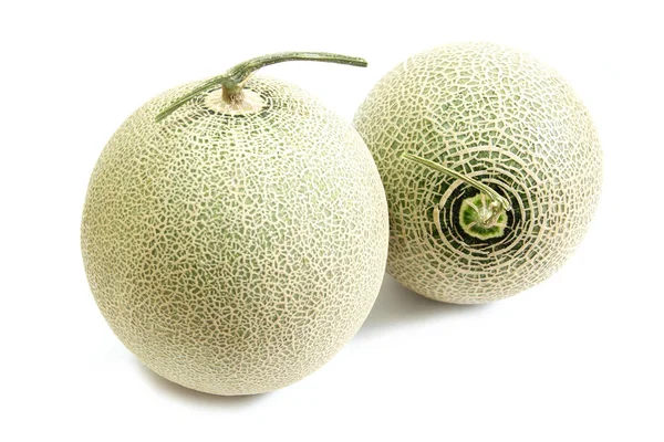 Kantaloupe melon på vit bakgrund — Stockfoto