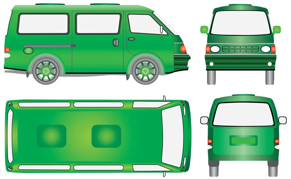 Mini Autocarro Minibus Para Transporte Passageiros Carga Transporte Passageiros Moderno — Vetor de Stock