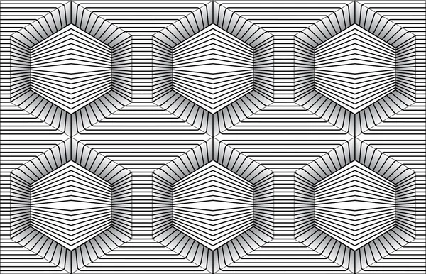 Чорно Біла Оптична Ілюзія Мистецтво Оптичних Ілюзій Дизайн Безшовного Вихрового — стоковий вектор