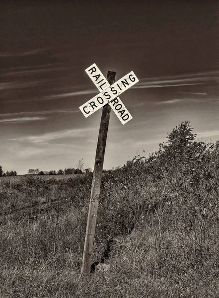 Carretera Ferrocarril Ninguna Parte Blanco Negro — Foto de Stock