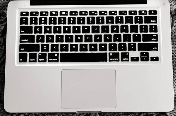Mac book keyboard Top view with Touch pad. — Stockfoto