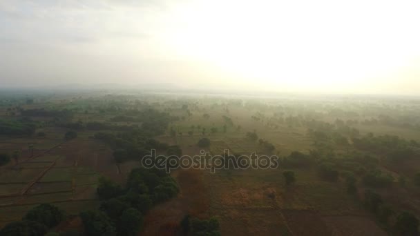 Liggande vy från ballong, Bagan — Stockvideo