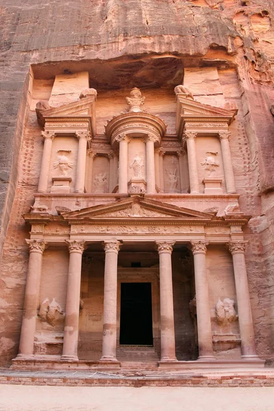 Khazneh Schatkist Bij Petra Meest Populaire Attractie Van Jordanië — Stockfoto