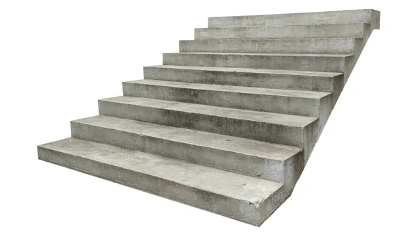 Geniş beton merdiven. beyaz arkaplan